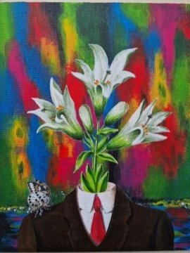 "Die Angst des Torwarts beim Elfmeter", Acryl auf Malkarton, 24x30 cm, 2025